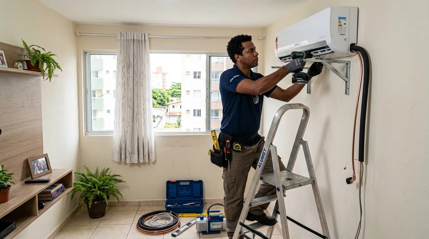 Instalação de ar-condicionado split em Piracicaba‑SP