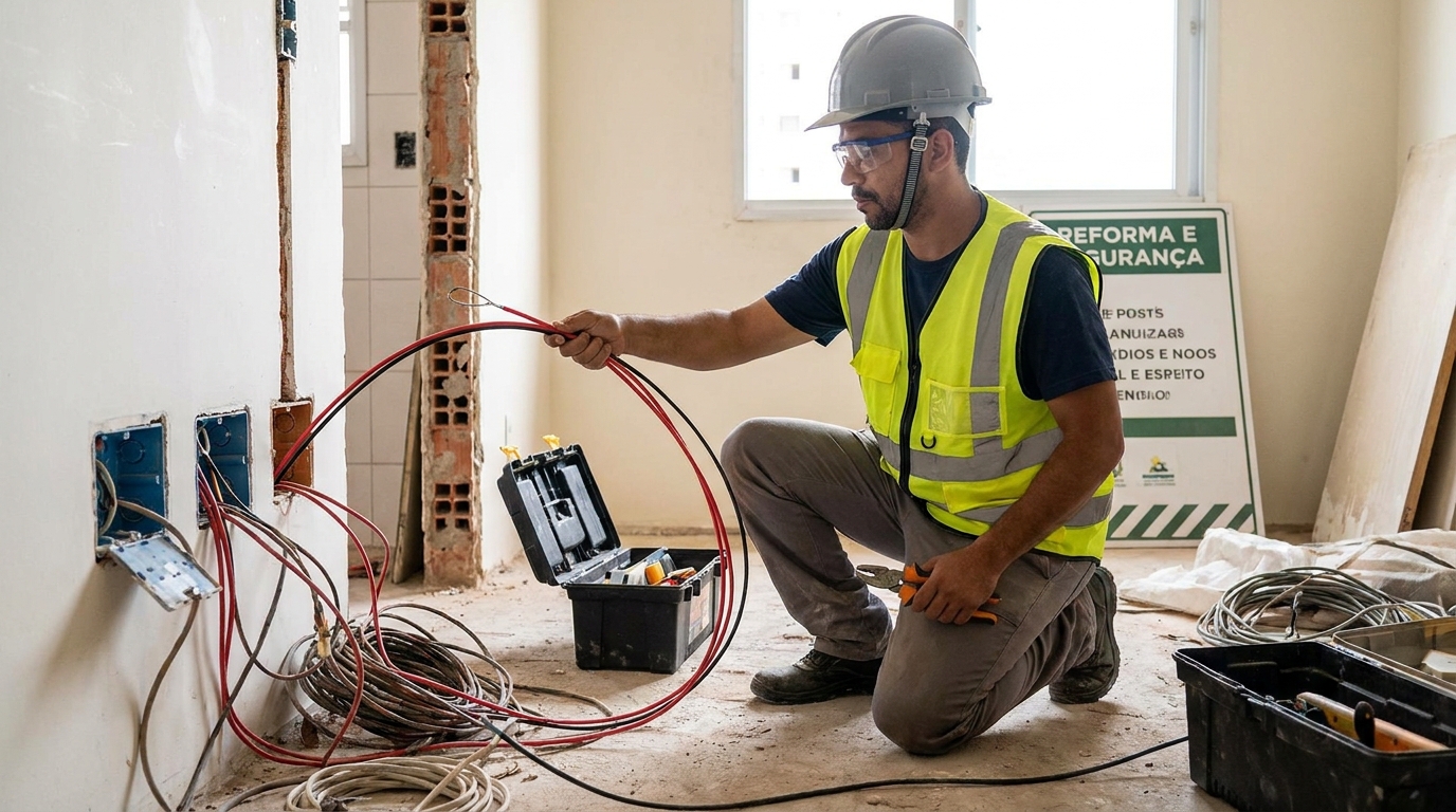 Substituição de fios antigos em Piracicaba‑SP